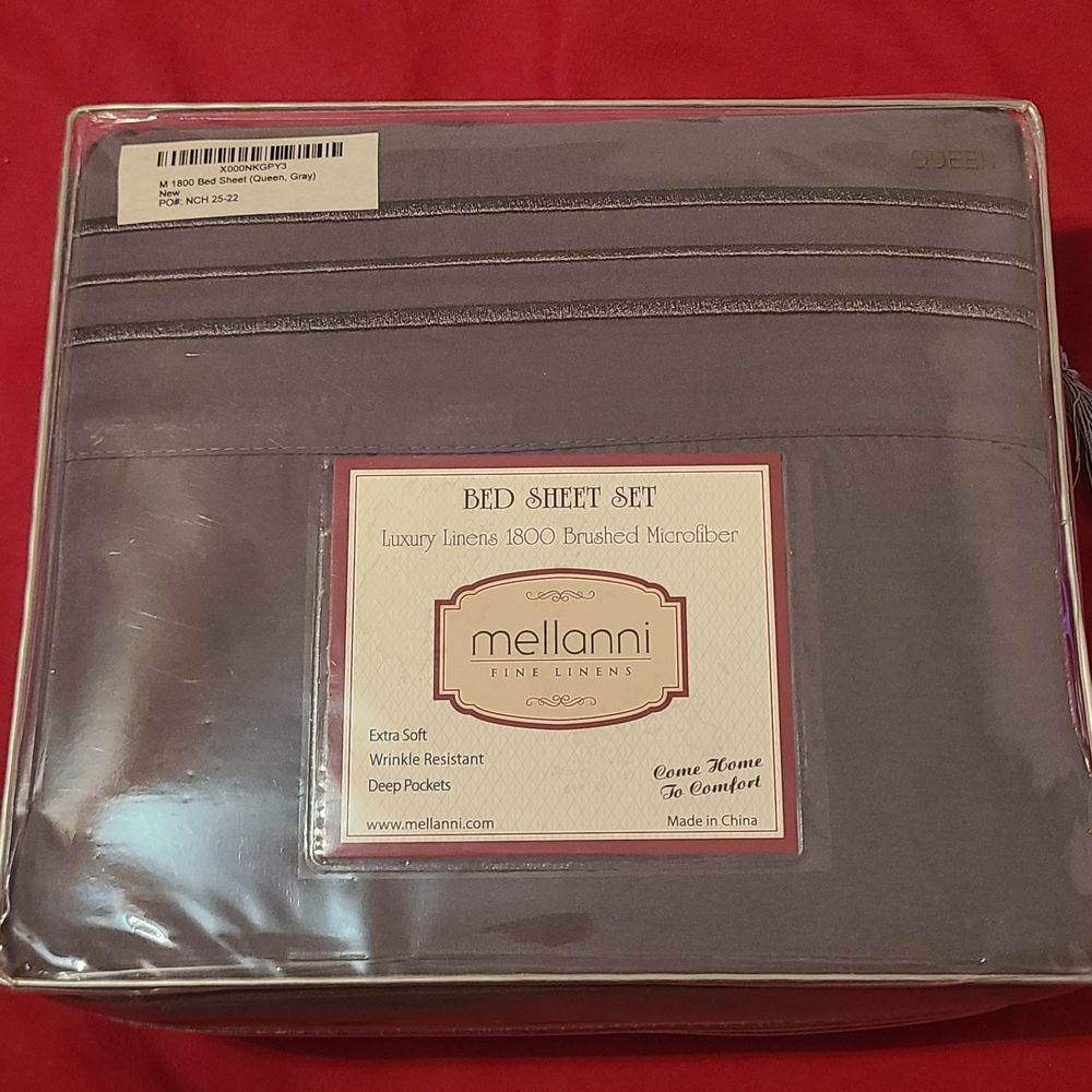 Mellanni Gray Bed Sheet Set